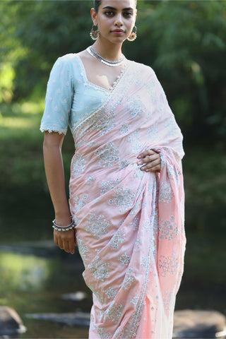 Pink yara malgudi days saree