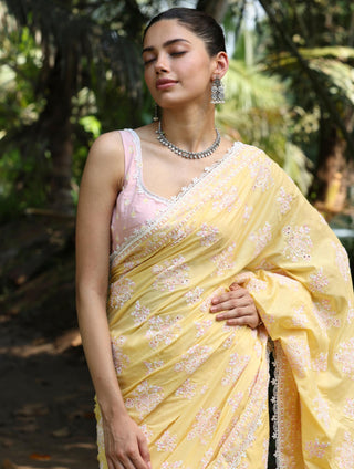 Yellow yara malgudi days saree