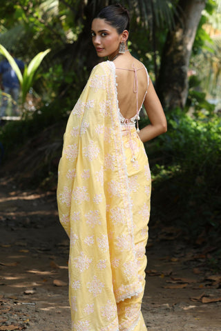 Yellow yara malgudi days saree