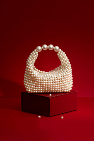 White zia pearl purse