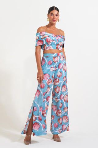 Corset with Slitted Pants for Contemporary Wear – Blue Shell Yeh by Nautanky