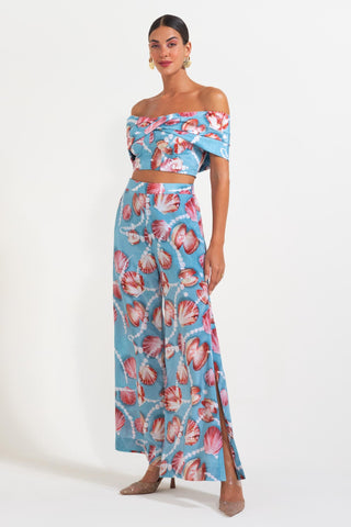 Corset with Slitted Pants for Contemporary Wear – Blue Shell Yeh by Nautanky