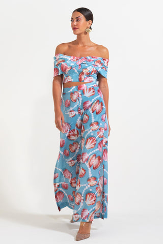 Corset with Slitted Pants for Contemporary Wear – Blue Shell Yeh by Nautanky