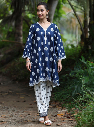 Blue abana malgudi day kurta set