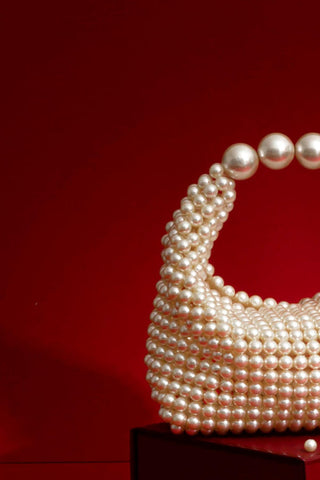 White zia pearl purse