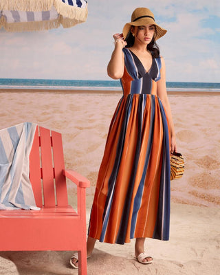 Maxi Dress Romantic Wear - Multicolor Tuscany Dress by Zazu