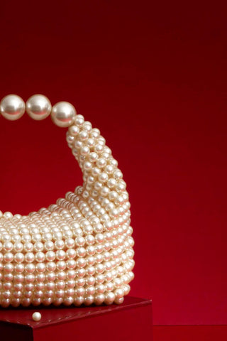 White zia pearl purse