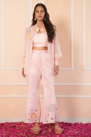 Pink dil se embroidered co-ord set