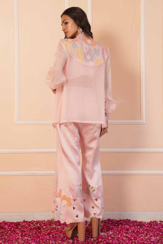 Pink dil se embroidered co-ord set