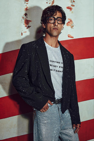 Statement Jacket Set for Contemporary Wear – Black Dominic by Itrh