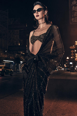 Embellished saree for Indian Wedding – Vixen Saree Set by ITRH