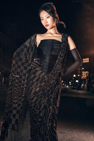 Corset saree set for Contemporary Wear – Roxanne Saree Set by ITRH