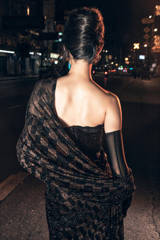 Corset saree set for Contemporary Wear – Roxanne Saree Set by ITRH