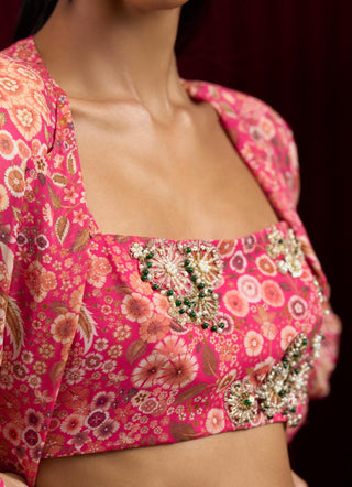 Pink sync jazz-e-jashn jacket set