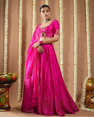 Hot pink avyanna heavy lehenga set