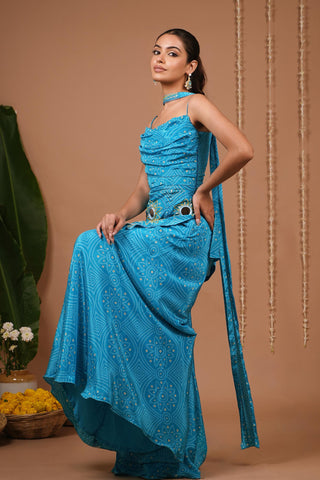 Suit set for Indian Wedding – Firozi Bandhani Printed by AHI Clothing