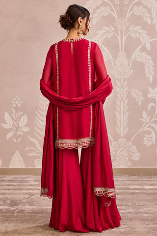 Red nooreh ever after sharara set