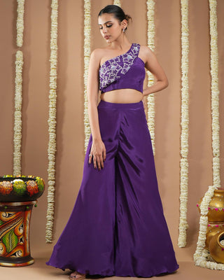 Dark purple avyanna indo set