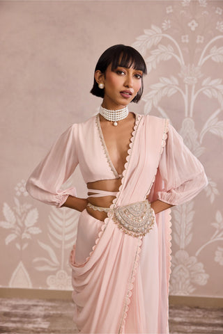 Pink ever after saree set with belt