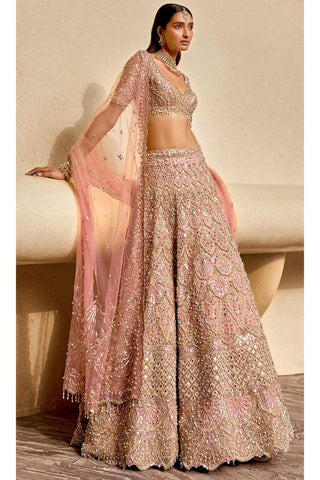 Lehenga Set Indian Wedding Pink Net by Tamanna Punjabi Kapoor