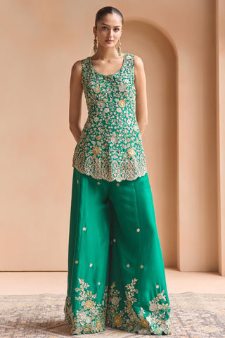 Sharara Set for Indian Wedding - Green Off The Record Sharara Set by Osaa by Adarsh at Mrs. G

