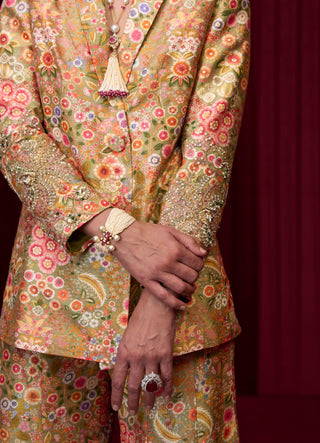 Green pulse jazz-e-jashn jacket set