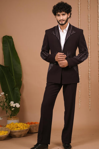 Coat pant set for Contemporary Wear – Dark Purple by AHI Clothing