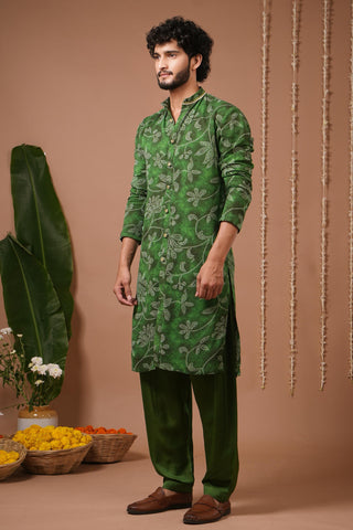 Kurta salwar set for Indian Wedding – Green Bandhani by AHI Clothing