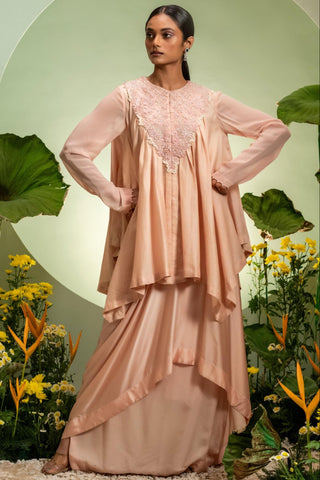Flare Top Set for Contemporary Wear – Pink Eden by Pallavi Poddar