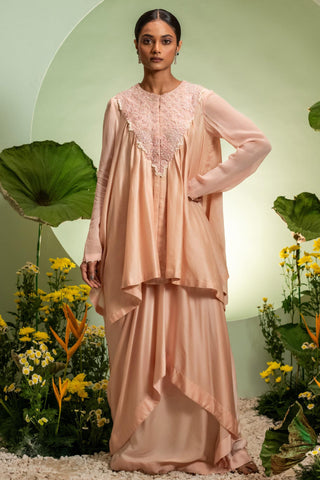 Flare Top Set for Contemporary Wear – Pink Eden by Pallavi Poddar