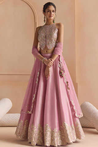 Lehenga Set for Indian Wedding - Pink Off The Record Lehenga Set by Osaa by 