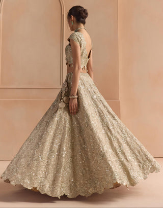 Lehenga Set for Indian Wedding - Beige Off The Record Lehenga Set by Osaa by Adarsh at Mrs. G

