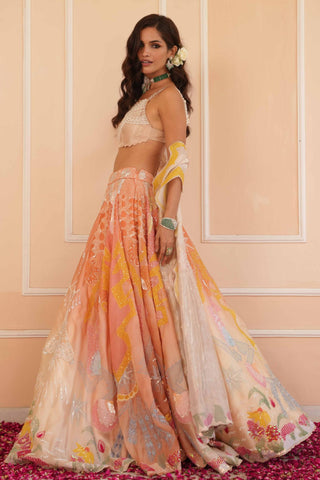 Orange dil se rumi lehenga