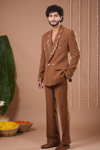 Coat pant set for Contemporary Wear – Mustard by AHI Clothing