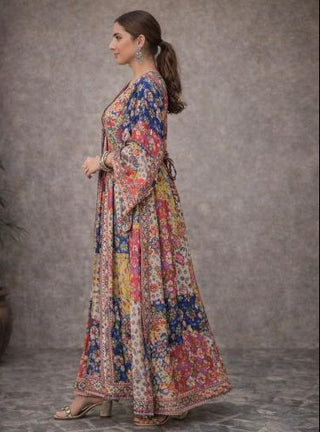 Jacket Set Printed Wear - Multicolor Sunlit Courtyard Jacket Set by Banjara Trail