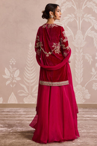 Pink embroidered nooreh ever after sharara set