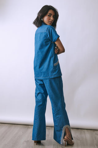 Blue hooked in summer riviera flux co-ord set