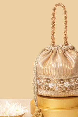Gold taj bucket bag