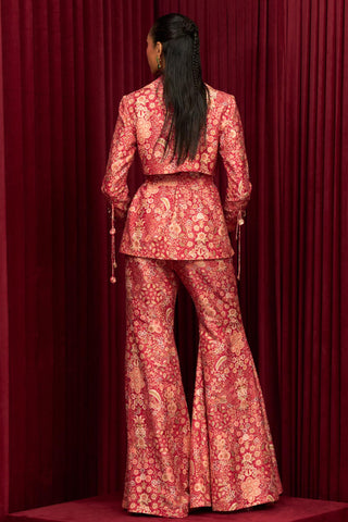 Red cadence jazz-e-jashn jacket set