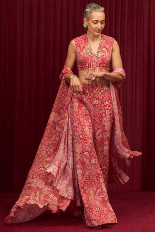 Red rhythm jazz-e-jashn cape set