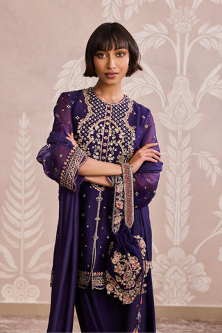 Purple silk dupatta nooreh ever after kurta set