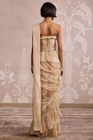 Gold ever after saree gown with belt