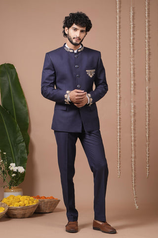 Jodhpuri set for Indian Wedding – Navy Blue by AHI Clothing