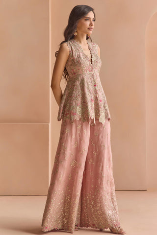 Sharara Set for Indian Wedding - Pink Off The Record Embroidered Sharara Set by Osaa by Adarsh at Mrs. G

