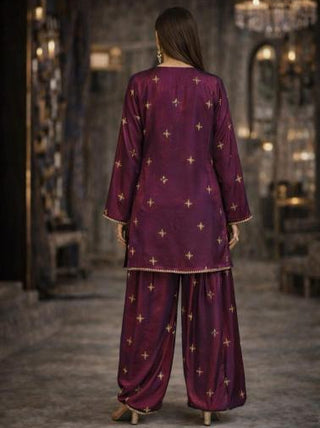 Kurta Set Regal Wear - Purple Fiza Embellished Kurta Set by Banjara Trail