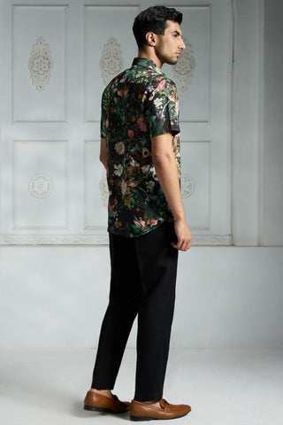 Black signature printed shirt