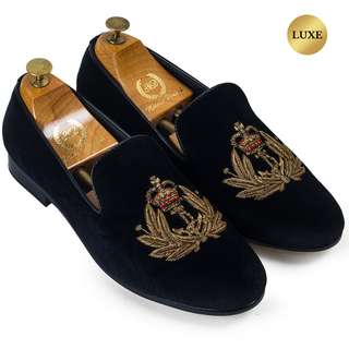 Black the nautical slip-ons