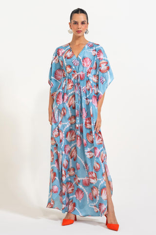 Tie-Detail Kaftan for Contemporary Wear – Blue Shellfie Queen by Nautanky