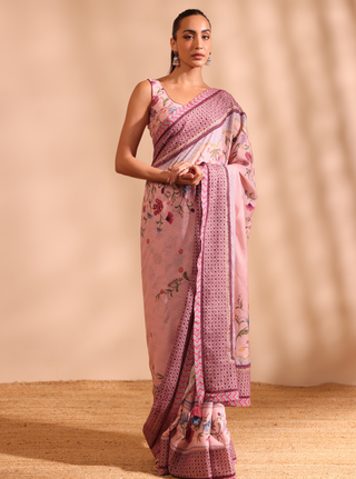 Pink niri malgudi days saree