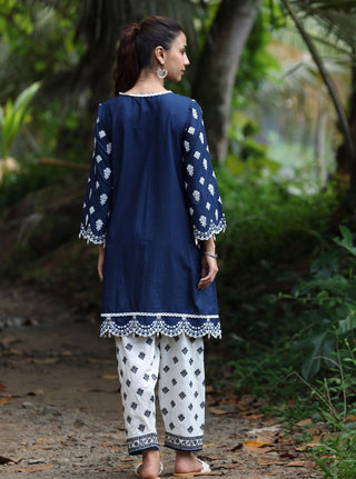 Blue abana malgudi day kurta set